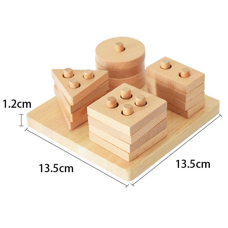 Wooden Geometric Shape Puzzle – Montessori Educational Toy for Kids