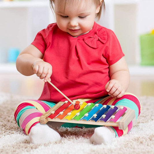 Tiny Tunes Rainbow Xylophone Wooden Musical Toy for Toddlers Ages 2 Plus Preschool Music Adventure