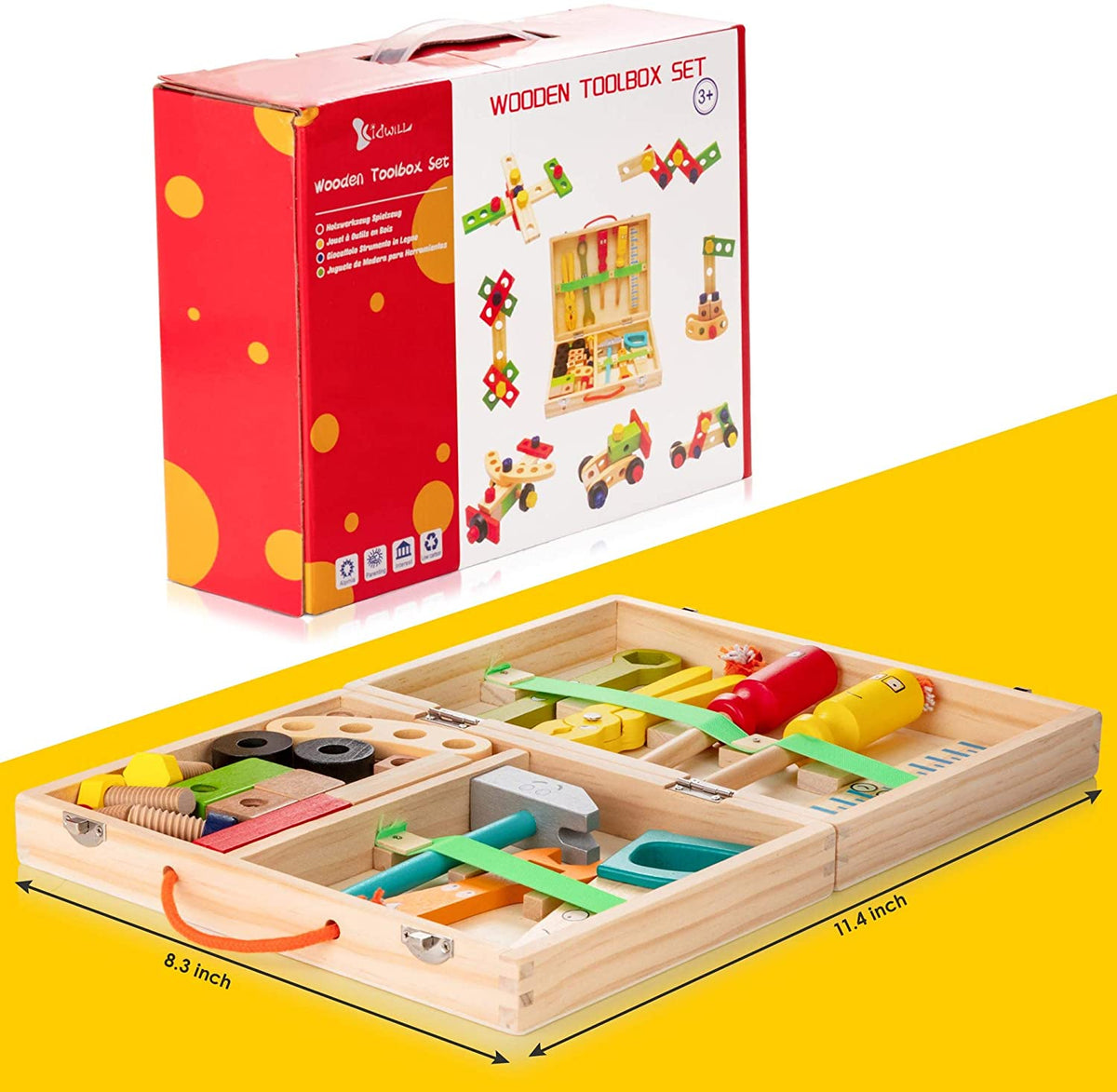 Little Builder Wooden Tool Set STEM Construction Workshop