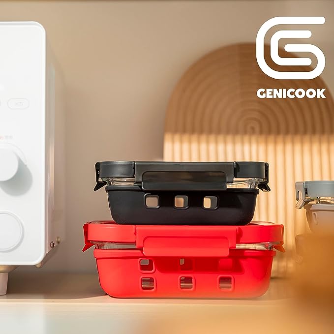 Rectangular Glass Containers + Lids Set