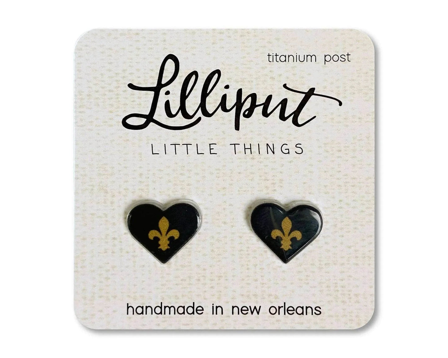 Lilliput Little Things - Fleur de Lis Heart Earrings