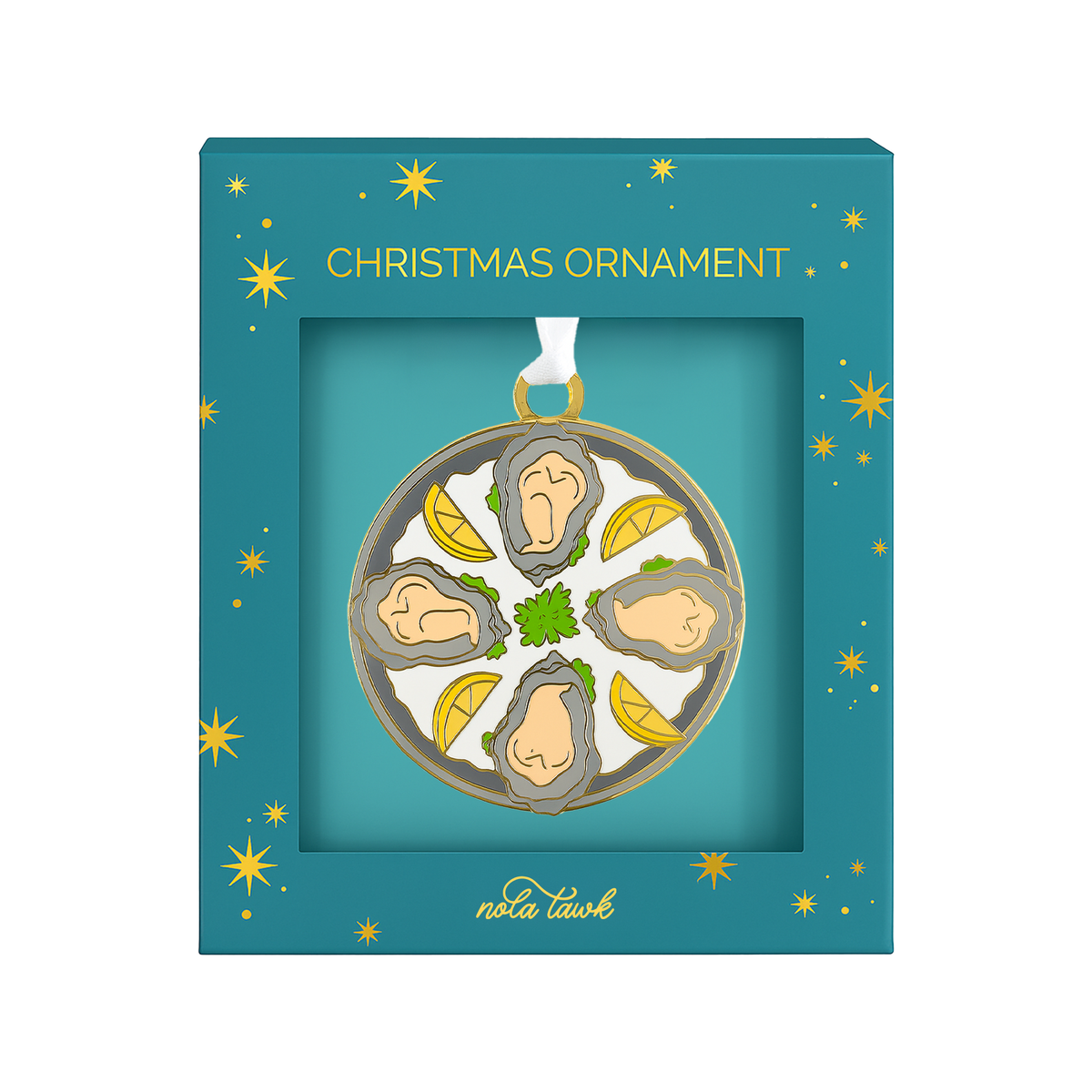 Oyster Plate Enamel Ornament