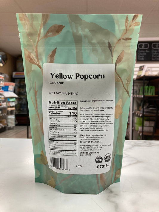 Popcorn, Yellow, Organic