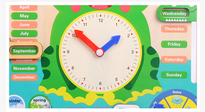 Wooden Calendar Clock – Educational Learning Toy for Kids