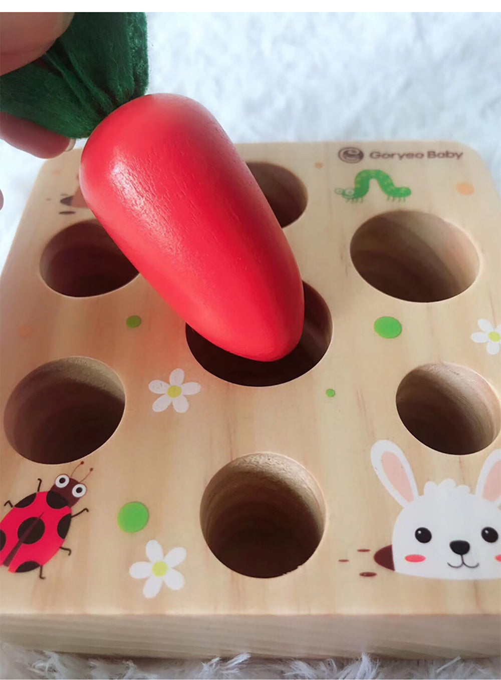 Wooden Carrot Harvest Toy for Toddlers