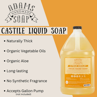 Organic Citrus Castile Soap – Thick, Concentrated & Eco-Friendly | Made in USA | Vegan, Non-Toxic, Multi-Purpose Hand Soap with Aloe & Essential Oils