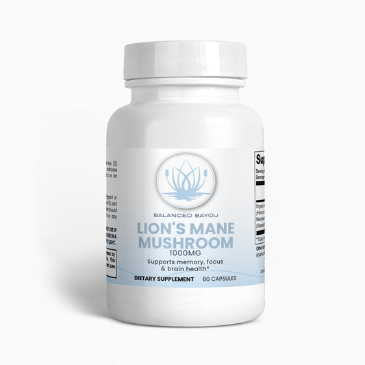 Balanced Bayou Lion’s Mane Mushroom – Organic Vegan Capsules (60 Count)*