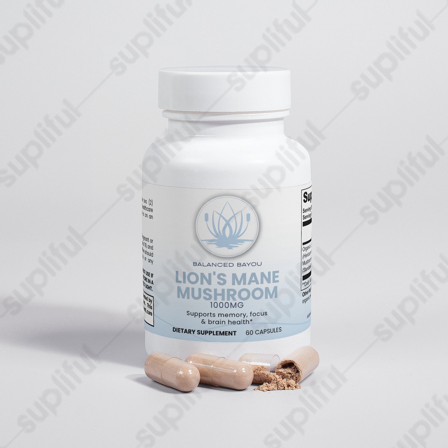 Balanced Bayou Lion’s Mane Mushroom – Organic Vegan Capsules (60 Count)*