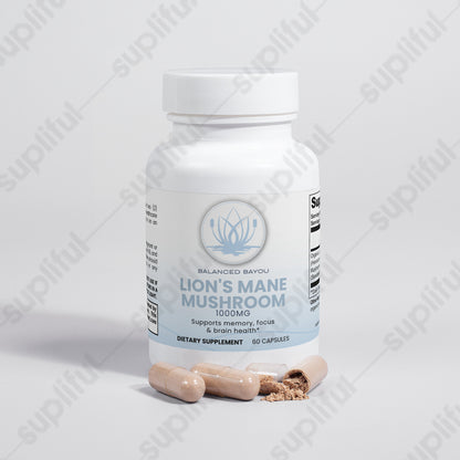 Balanced Bayou Lion’s Mane Mushroom – Organic Vegan Capsules (60 Count)*