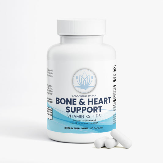 Bone & Heart Support with Vitamin D3 + K2 | Calcium Supplement | Balanced Bayou