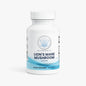 Bottle of Lion's Mane Mushroom supplement on a white background