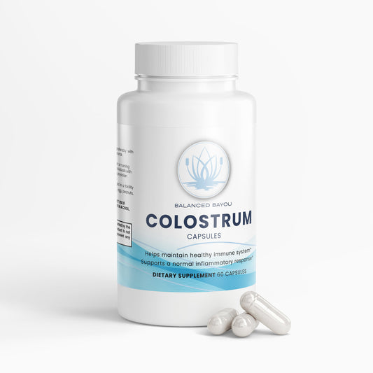 Colostrum Capsules 500mg (30% IgG) – Immune & Gut Health Support | Balanced Bayou
