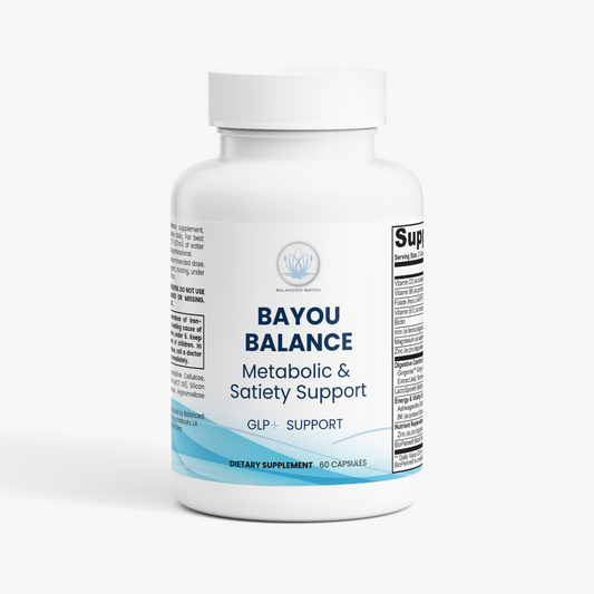 Bayou Balance metabolic support supplement bottle front view