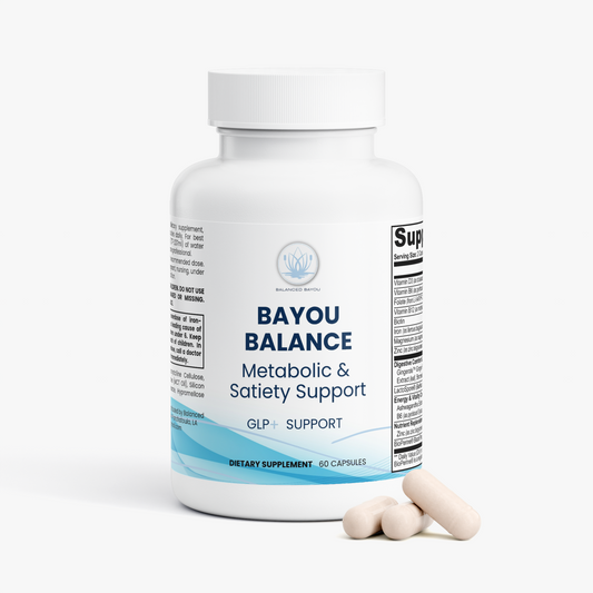 Bayou Balance metabolic support supplement bottle front view