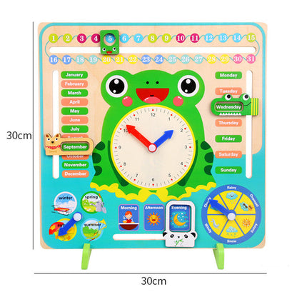 Wooden Calendar Clock – Educational Learning Toy for Kids