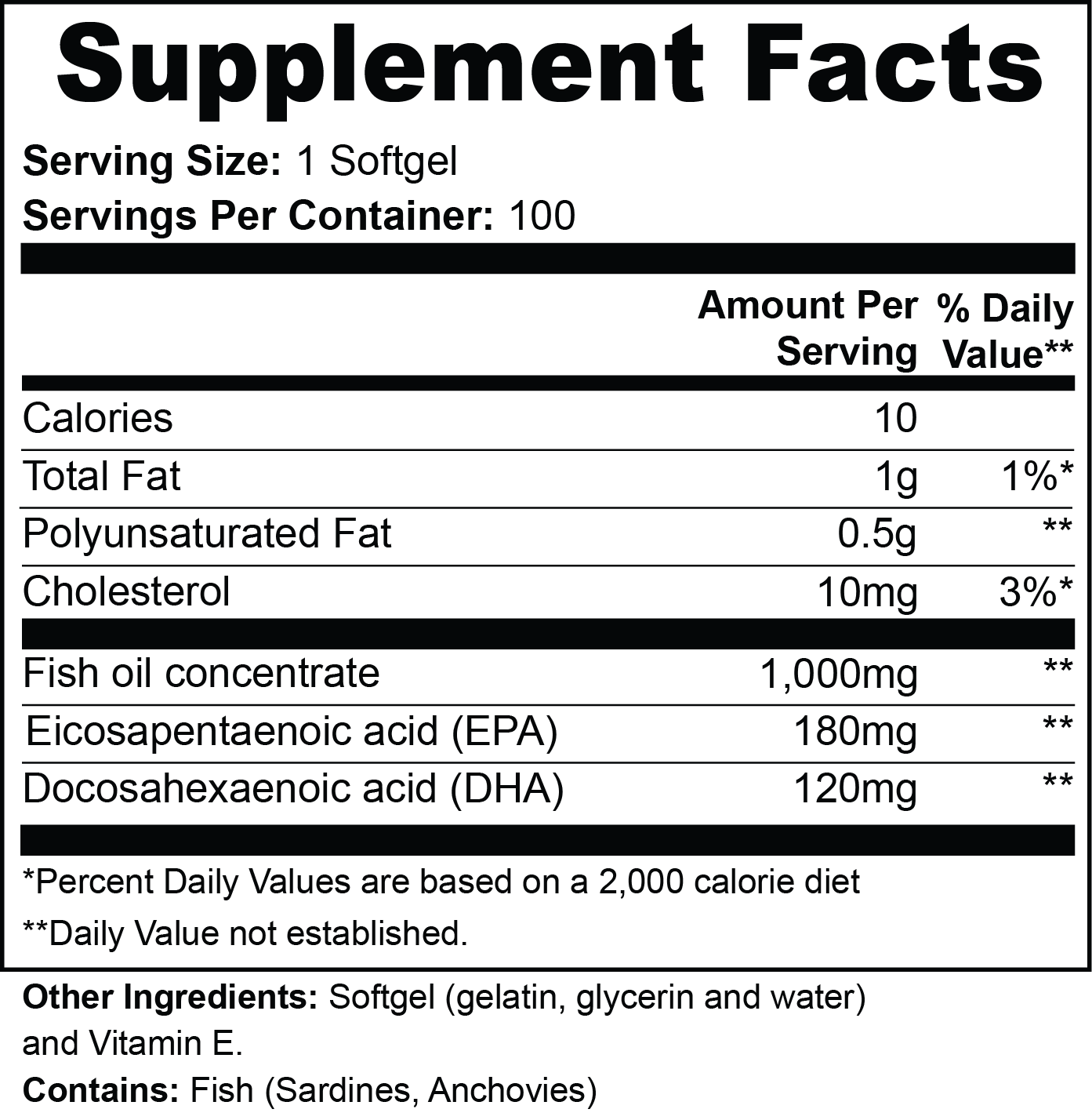 Balanced Bayou Omega-3 EPA 180mg + DHA 120mg