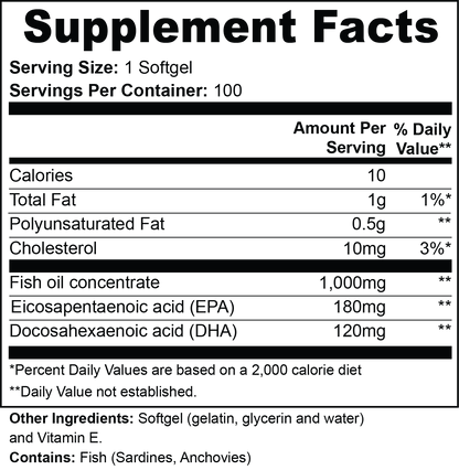 Balanced Bayou Omega-3 EPA 180mg + DHA 120mg