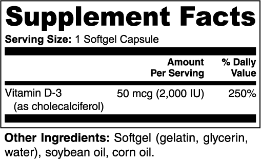 Balanced Bayou Vitamin D3 Softgels – Daily Bone & Muscle Support* (100 Softgels)