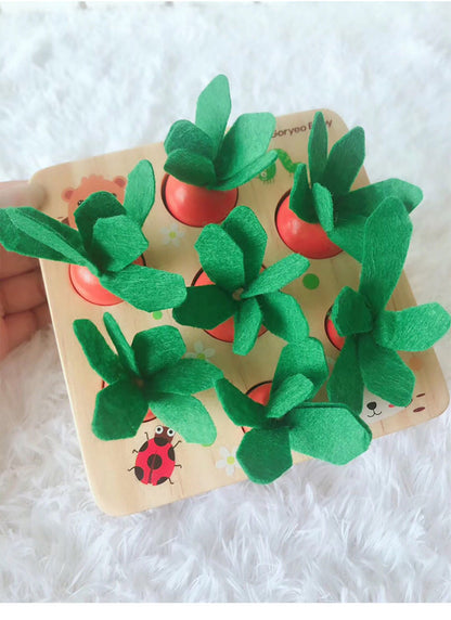 Wooden Carrot Harvest Toy for Toddlers