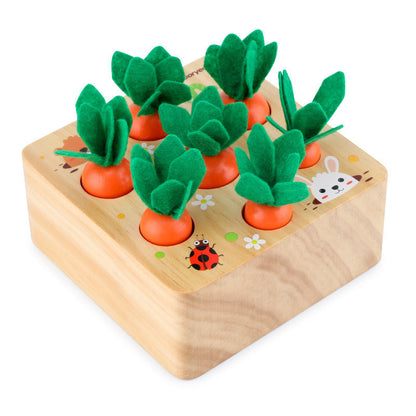 Wooden Carrot Harvest Toy for Toddlers