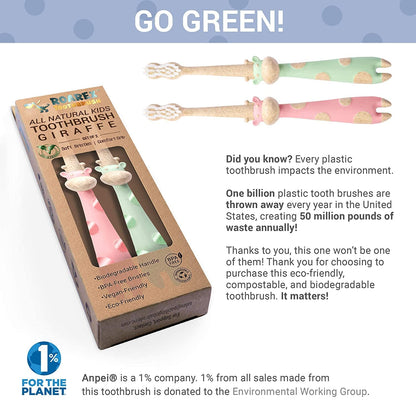 ROARex All-Natural Kids Toothbrush – Plant-Based, Eco-Friendly, and Fun to Use