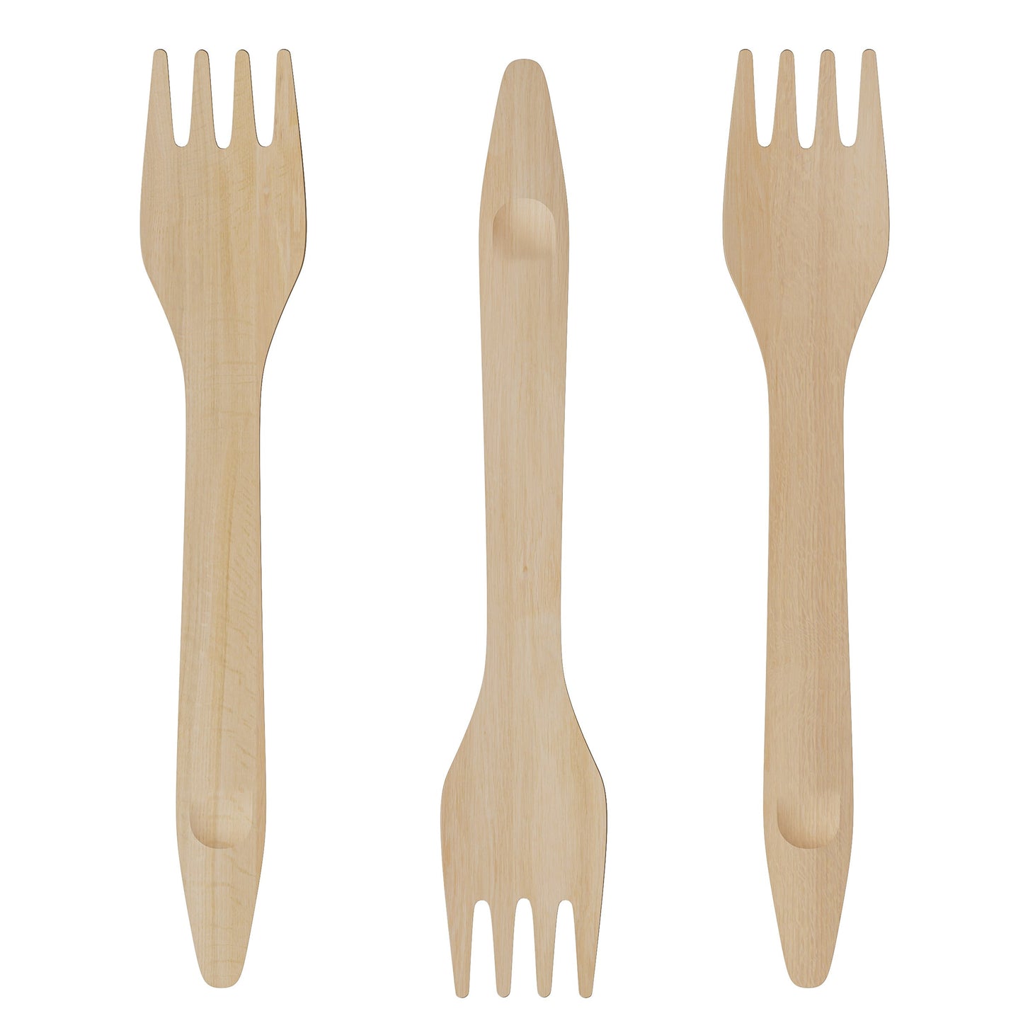 Compostable Birch Wood Forks – 1000 Count (6.3" Length)