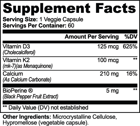 Vitamins D3 and K2 - Bone & Heart Support - 3 Month Bundle