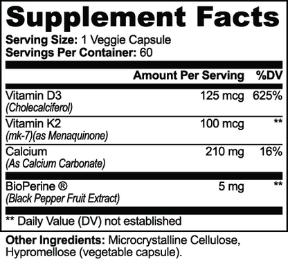 Vitamins D3 and K2 - Bone & Heart Support - 3 Month Bundle