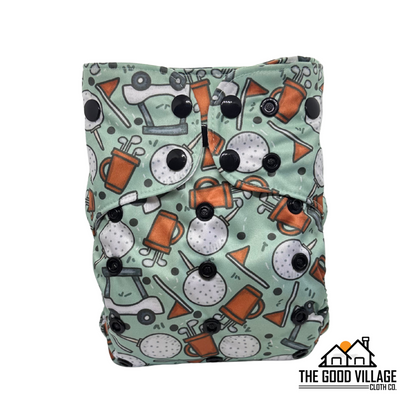 One Size Pocket Diaper - Tee Time