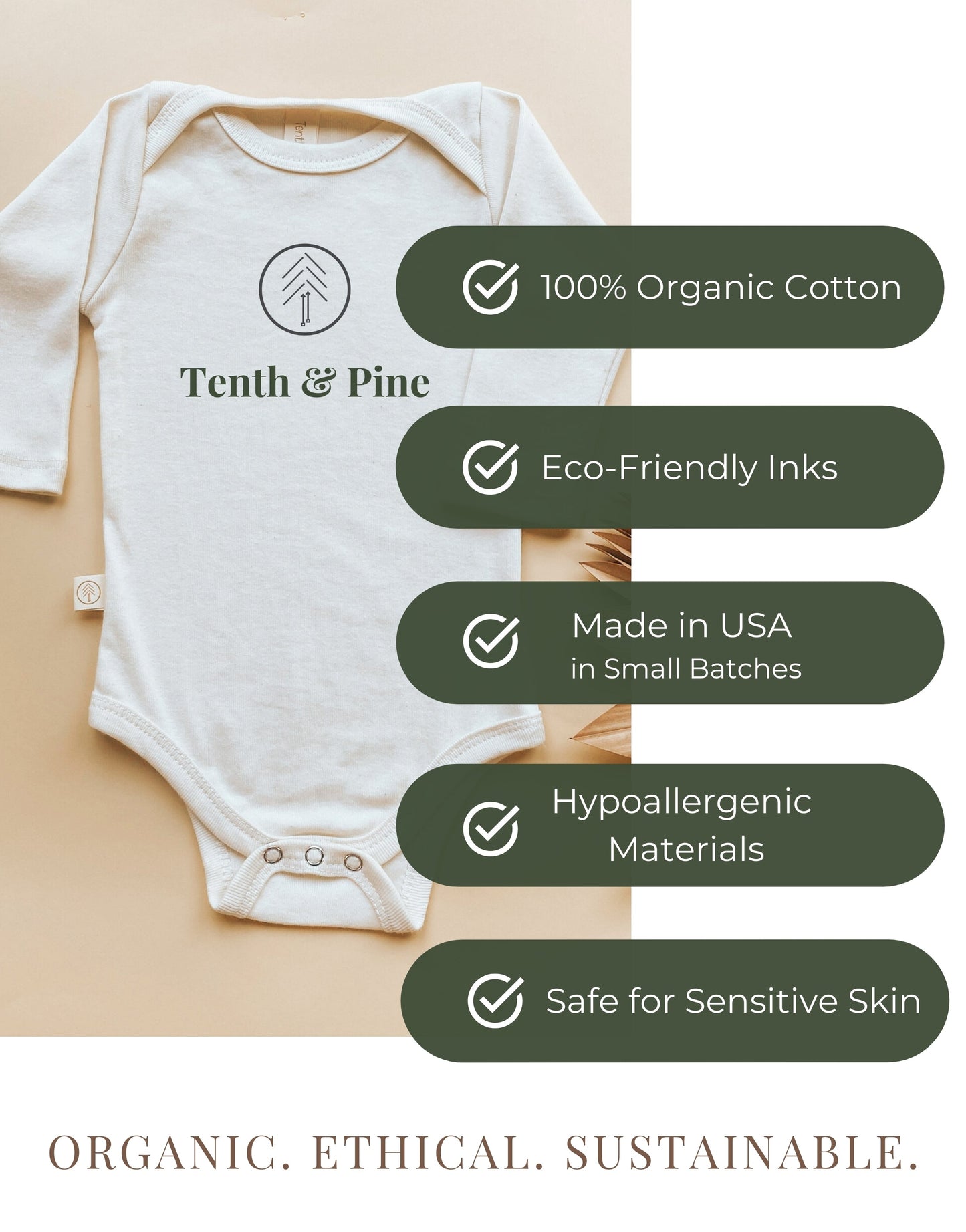 Snowman Organic Baby Bodysuit Long Sleeve