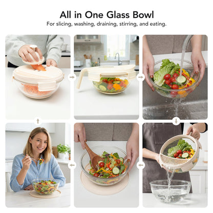 Multipurpose Glass Grater/Salad Bowl