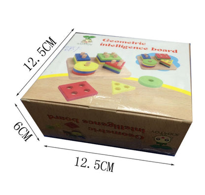 Wooden Geometric Shapes Puzzle – Educational Toy for Kids