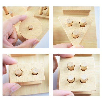 Wooden Geometric Shape Puzzle – Montessori Educational Toy for Kids