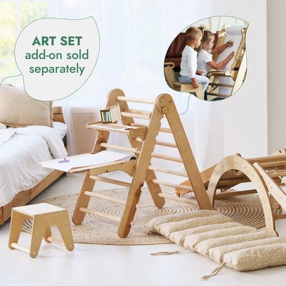 5in1 Montessori Climbing Set: Pikler, Climbing Arch, Slide, Net & Cushion