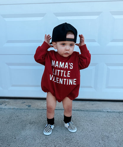Mama's Little Valentine Sweatshirt Romper - more colors