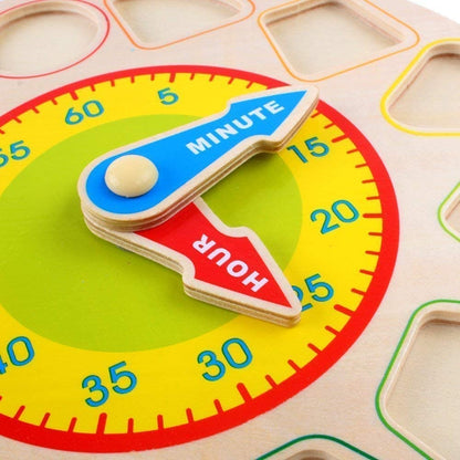 Learn To Tell Time Wooden Shape Sorting Clock Montessori Learning Toy