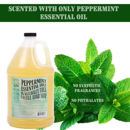 Peppermint Liquid Castile Soap – Thick, Concentrated, Organic Formula | Hand Soap & Multi-Purpose Cleaner | Vegan, Eco-Friendly & Made in USA