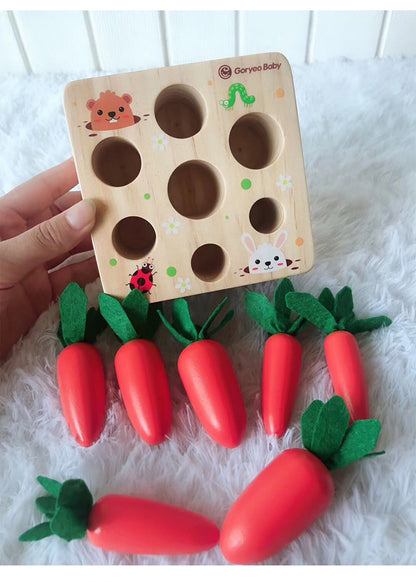 Wooden Carrot Harvest Toy for Toddlers