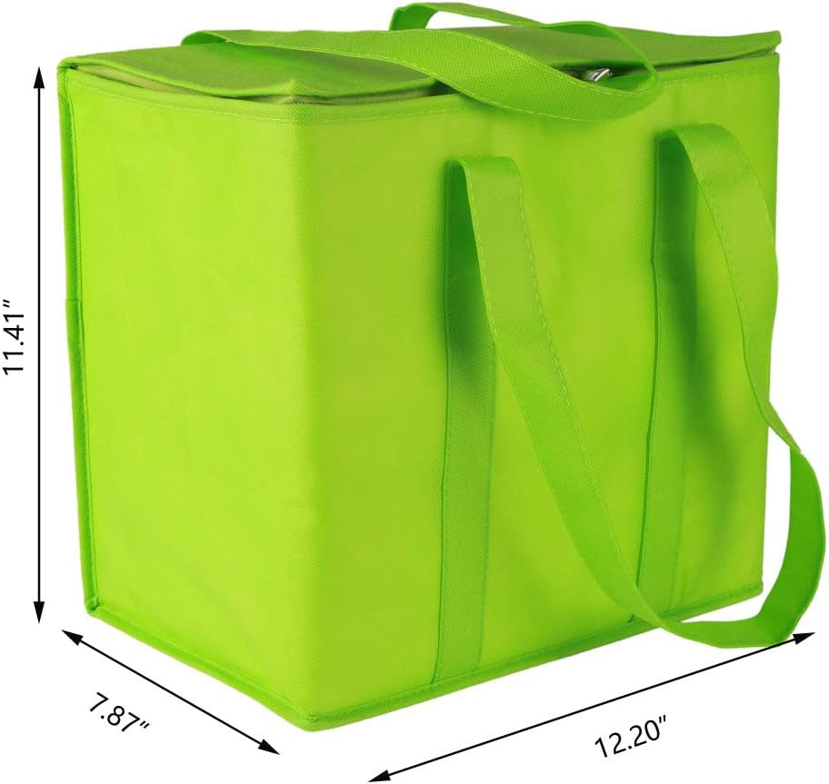 ♻️ EcoInsulate™ Heavy-Duty Reusable Insulated Grocery Bags – 2-Pack, Large Capacity, Thermal Cooler Totes with Zipper & Reinforced Bottom – For Groceries, Picnics, Camping & More