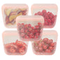 purifyou Reusable Silicone Storage Snack Bags 6oz / 16oz / 32oz / 64oz Self-Seal Food Storage Container for Fruits, Vegetables, Sandwiches, Dishwasher Safe & Leak-free