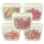 purifyou Reusable Silicone Storage Snack Bags 6oz / 16oz / 32oz / 64oz Self-Seal Food Storage Container for Fruits, Vegetables, Sandwiches, Dishwasher Safe & Leak-free