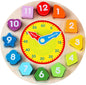 Learn To Tell Time Wooden Shape Sorting Clock Montessori Learning Toy