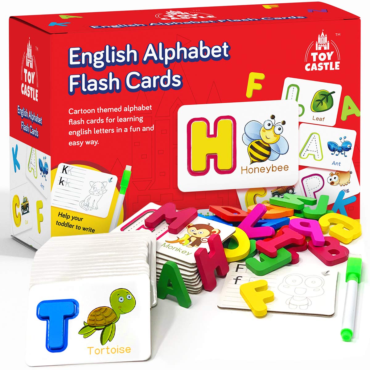 My First ABC Adventure Wooden Flash Cards & Letter Matching Learning Kit