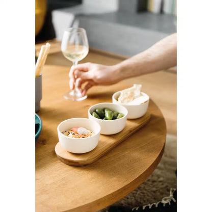 Leo 3-Piece Bamboo Bowl Set with Serving Tray – Eco-Friendly Entertaining Made Easy