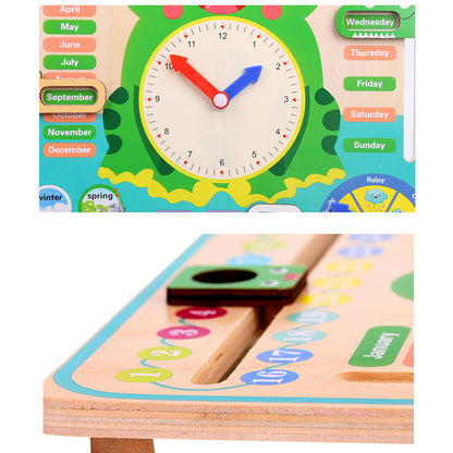 Wooden Calendar Clock – Educational Learning Toy for Kids