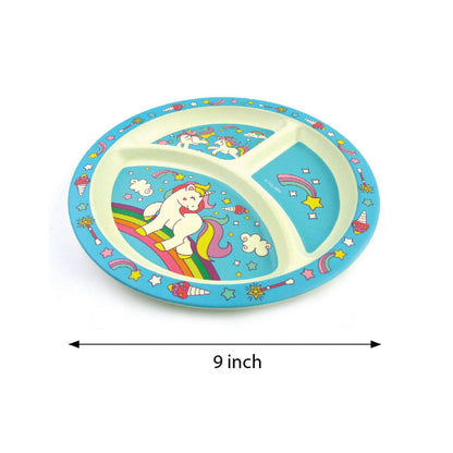🦄 Magical Unicorn 4-Piece Kids Dinnerware Set – Eco-Friendly, Biodegradable Plant Fiber Plate, Cup, Fork & Spoon – Non-Toxic, BPA-Free, Microwave & Dishwasher Safe – Gift-Boxed for Girls & Toddlers