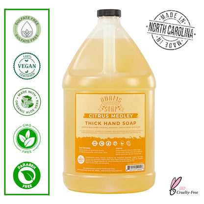 Organic Citrus Castile Soap – Thick, Concentrated & Eco-Friendly | Made in USA | Vegan, Non-Toxic, Multi-Purpose Hand Soap with Aloe & Essential Oils