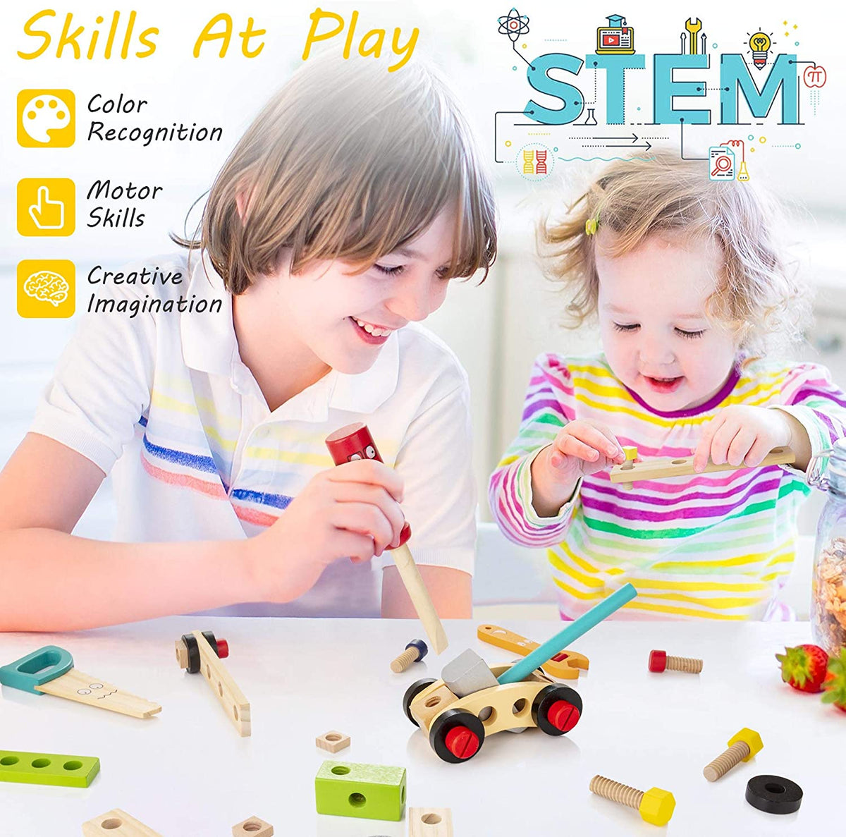 Little Builder Wooden Tool Set STEM Construction Workshop