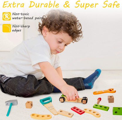 Little Builder Wooden Tool Set STEM Construction Workshop