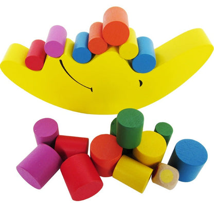 Wooden Moon Balance Toy – Fun Stacking Game for Kids and Families